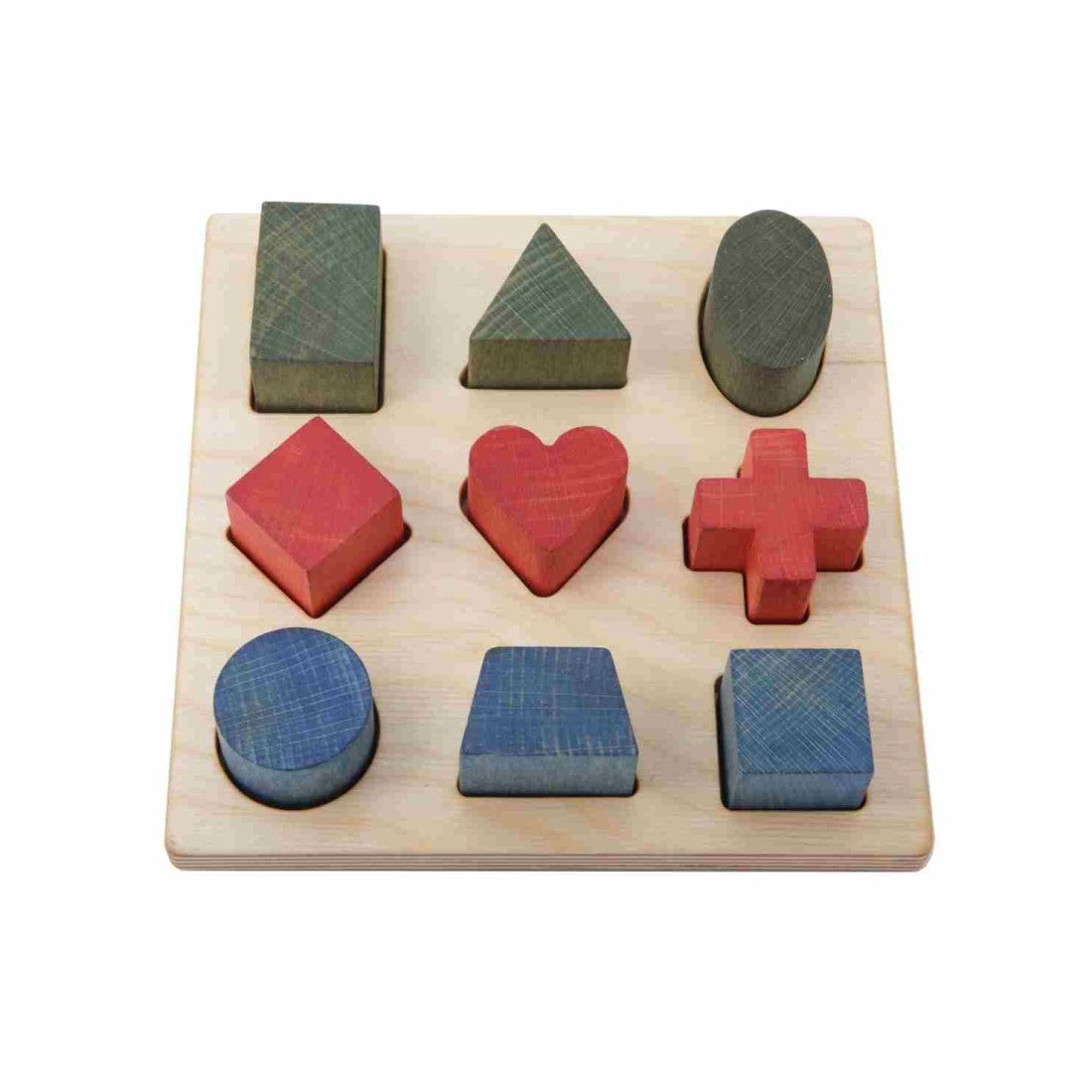 Drewniane, kolorowe klocki do sortowania kształtów – Wooden Story