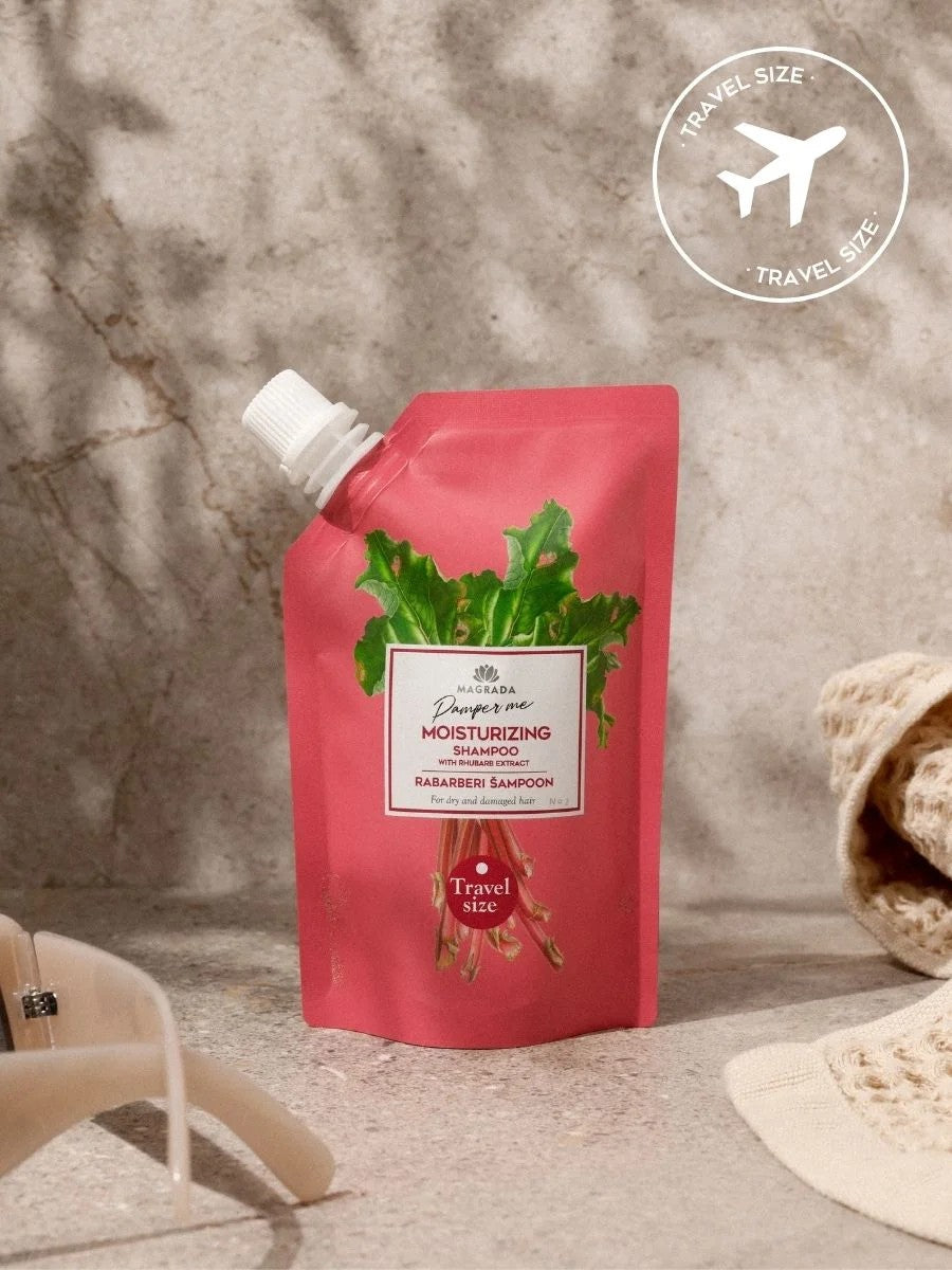 Rhabarber-Shampoo mit Aloe Vera Extrakt 100ml Reisegröße – Magrada Organic Cosmetics 