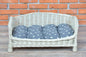 Whitewashed Wicker Pet Bed Alfie With Cushion, 74×52 cm