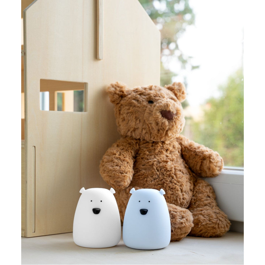 2er-Set Mini-Bärenlampen – Weiß und Arktisblau – Rabbit &amp; Friends